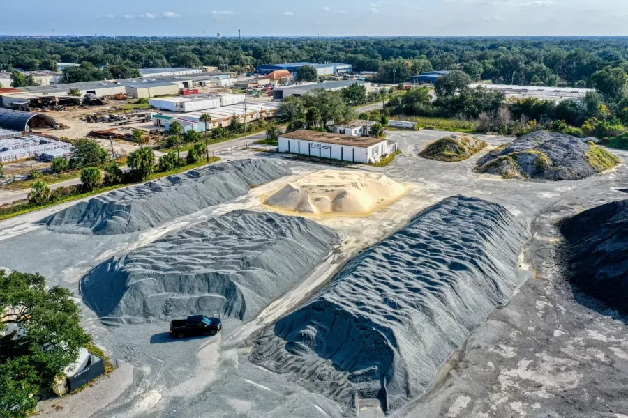 Drone view for stockpile survey volume measurement