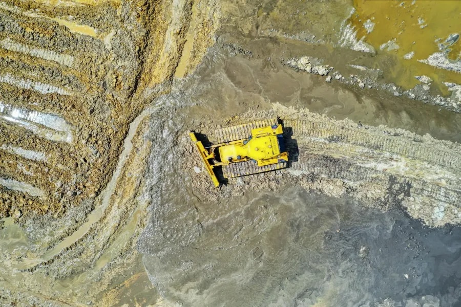 Earthwork analysis showing cut and fill areas
